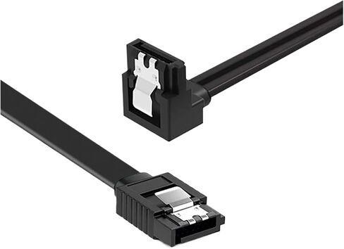 SATA 3.0 Hard Disk Data Cable Sol*/id StateSerial Data Cable 50cm Flexible Sata Hard Disk Fast Transmission Cable(Black Elbow) in Saudi Arabia