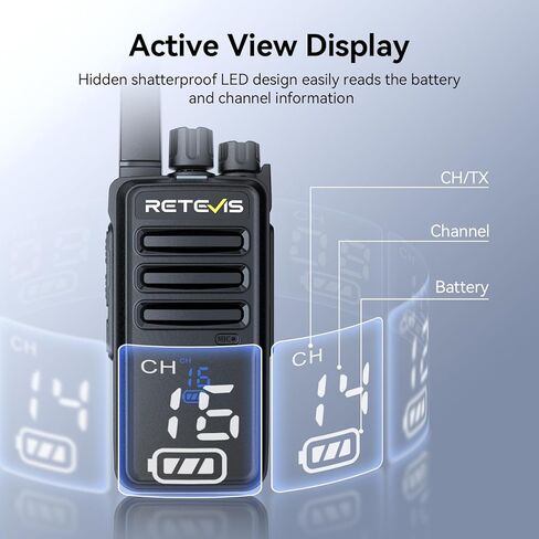 RETEVIS RT68H 2 Way Radio (10 Pack) مع سماعة الأذن Talkie (10 حزمة) ، التصور ، شاشة مخفية مقاومة للتشويش ، vox free ، talkie talkie القابلة لإعادة الشحن للبالغين مع قاعدة شحن قاعدة الشحن in Saudi Arabia