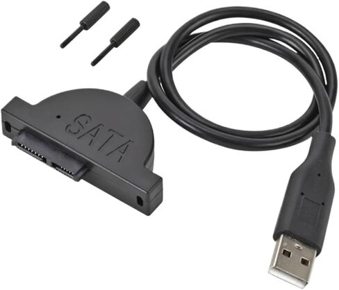 USB 2.0 إلى M1NI SATA II 7+6 13PIN محول لـ CD/DVD ROM Slimline محول كابل SATA USB البصري in Saudi Arabia