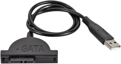 USB 2.0 إلى M1NI SATA II 7+6 13PIN محول لـ CD/DVD ROM Slimline محول كابل SATA USB البصري in Saudi Arabia