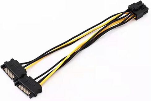 SATA SATA 15 PIN إلى 8 PIN CARD CARDAL CARTER CONFICE CONNECTOR 6PIN+2PIN ADAPTER CABLE 15P TO 8P CARD CARD CABLE (SATA X 1) in Saudi Arabia