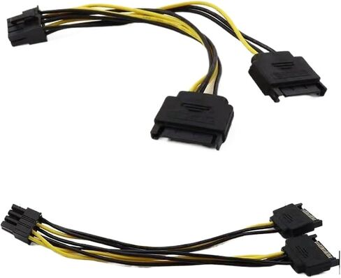 SATA SATA 15 PIN إلى 8 PIN CARD CARDAL CARTER CONFICE CONNECTOR 6PIN+2PIN ADAPTER CABLE 15P TO 8P CARD CARD CABLE (SATA X 1) in Saudi Arabia