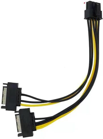 SATA SATA 15 PIN إلى 8 PIN CARD CARDAL CARTER CONFICE CONNECTOR 6PIN+2PIN ADAPTER CABLE 15P TO 8P CARD CARD CABLE (SATA X 1) in Saudi Arabia
