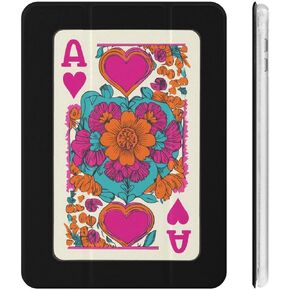 Vintage Queen Hearts Florals Playing Card Case with Pen Holder Slim Lightweight Trifold Stand Compatible with iPad mini 4/5/6 Mini6（8.3in） in Kuwait