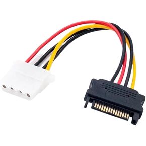 4 Pin to 15 Pin SATA Power Cable Male to Female SATA Extension Cord Hard Drive Disk Power Supply Cable Adapter for PC in Saudi Arabia