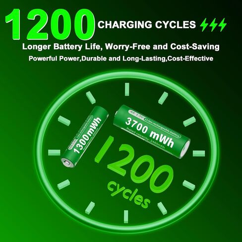 Rechargeable Batteries Lithium with 2 Plastic Boxes,8 Pack 1.5V 3700mWh AA and 1300mWh AAA,Long-Lasting Leak-Proof AA AAA Li-ion Batteries for Electronic Devices (4AA4AAA+2 Plastic Boxes) in Saudi Arabia