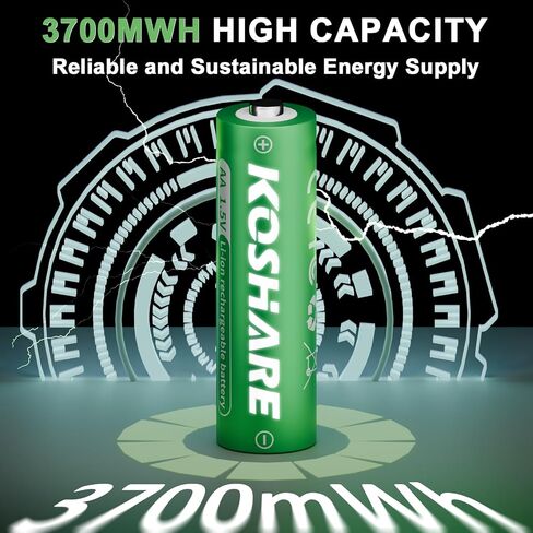 Rechargeable Batteries Lithium with 2 Plastic Boxes,8 Pack 1.5V 3700mWh AA and 1300mWh AAA,Long-Lasting Leak-Proof AA AAA Li-ion Batteries for Electronic Devices (4AA4AAA+2 Plastic Boxes) in Saudi Arabia
