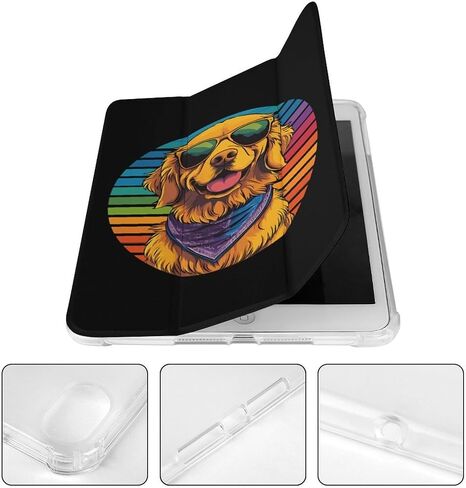 الكلب العتيق المسترد يرتدي علبة باندانا مع حامل القلم رفيع الوزن ثلاثي الأوزان متوافق مع iPad mini 4/5/6 mini4/5 （7.9in） in Kuwait