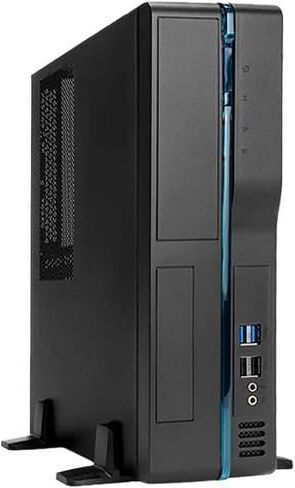 Desktop 300W 1-1-2 Bays USB 3.0 Micro ATX Slim Case, Black in Saudi Arabia