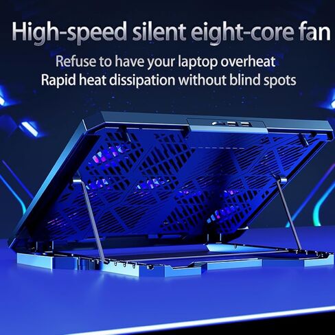 لوحة تبريد الكمبيوتر المحمول لـ ASUS ZenBook 15 UX534 ألعاب أجهزة الكمبيوتر المحمولة ، برودة كمبيوتر محمول مع 8 مروحة ، سرعة قابلة للتعديل ، تعديل الطول 5 على مستوى ، صامت ، 2 منفذ USB-A منفذ الهاتف المدمج في in Saudi Arabia