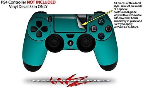 فينيل صائق الجلد متوافق مع Sony PS4 Controller PlayStation 4 الأصلي النحيف و Pro Smooth Fades Neon Teal Black (وحدة تحكم غير مدرجة) in Saudi Arabia