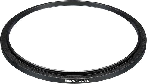 77mm-82mm Metal Step Up Ring, Camera Lens Filter Adapter Ring Aluminum Filter Adapter Ring for Camera Lenses Hood, Black in Saudi Arabia