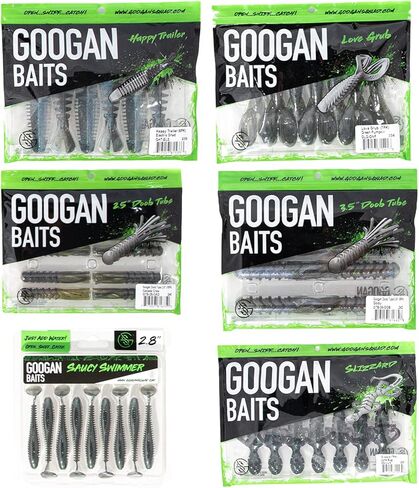 حزمة عينات Googan Baits - طعوم صيد متنوعة وطعوم ناعمة لصيد الأسماك - تتضمن حشرة بانديتو ودودة بلازين - معدات وإكسسوارات الصيد الأساسية لصندوق الأدوات الخاص بك in Kuwait