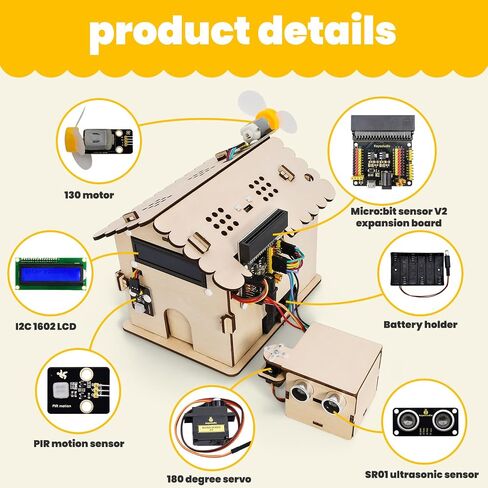 Keyestudio Smart House Kit for Micro: Bit V2 (غير مدرج) ، مجموعة STEM Microbit Home Automation DIY للمبتدئين in Saudi Arabia