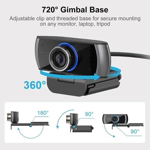 1080p Webcam with Microphone 100°Wide Angle Video Conferencing Live Streaming Free Drive for PC Laptop in Saudi Arabia