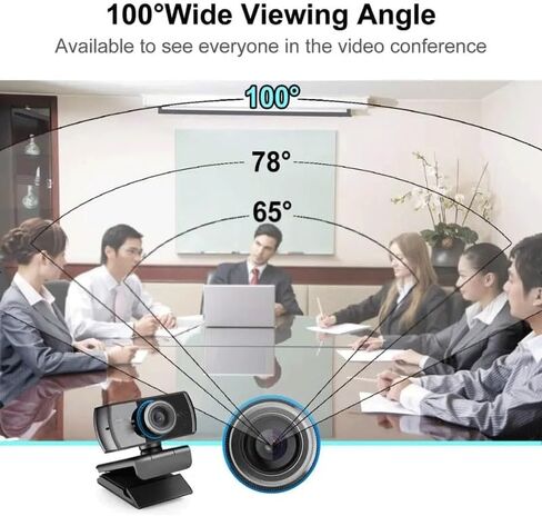 1080p Webcam with Microphone 100°Wide Angle Video Conferencing Live Streaming Free Drive for PC Laptop in Saudi Arabia