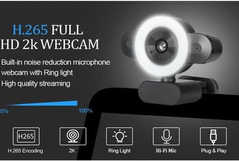 Webcam Computer PC Web Camera with Microphone Plug Web Cam for Live Video Calling Conference Webcam in Kuwait