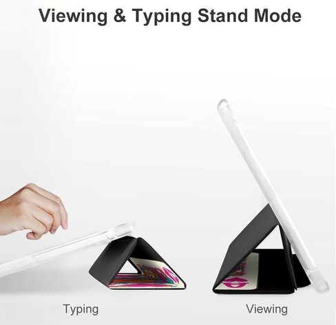 عتيقة كوين هارتس فلورالز لعب البطاقة مع حامل القلم رفيع الخفيفة الوزن Trifold موقف متوافق مع iPad Mini 4/5/6 Mini6 （8.3in） in Kuwait