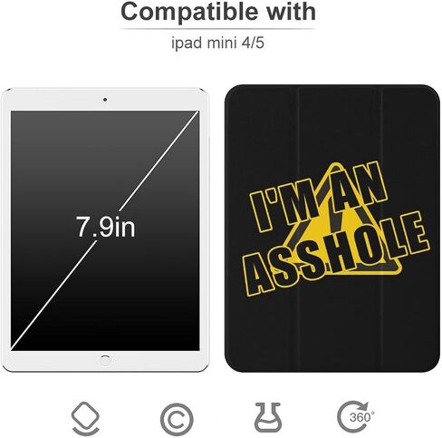 تحذير أنا قضية الأحمق مع حامل القلم رفيع خفيف الوزن Trifold موقف متوافق مع iPad mini 4/5/6 mini6 （8.3in） in Kuwait