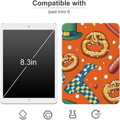 Pratzels Sausage Checkered St Patricks Case مع حامل القلم Trifold Slim Lightweight Fand متوافق مع iPad Mini 4/5/6 Mini4/5 （7.9in） in Kuwait