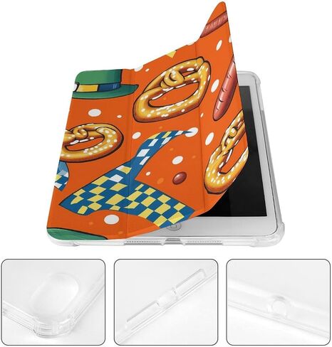 Pratzels Sausage Checkered St Patricks Case مع حامل القلم Trifold Slim Lightweight Fand متوافق مع iPad Mini 4/5/6 Mini4/5 （7.9in） in Kuwait