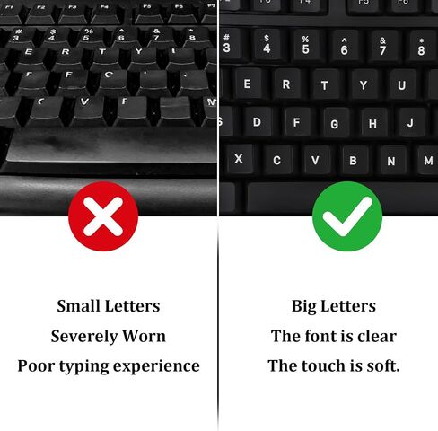 ملصقات لوحة مفاتيح Mosiso 2PCS Universal English وملفقة وتنظيف القماش ، رسائل مفتاح Keycaps الفردية ملصقات استبدال الخلفية السود in Saudi Arabia
