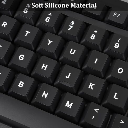 ملصقات لوحة مفاتيح Mosiso 2PCS Universal English وملفقة وتنظيف القماش ، رسائل مفتاح Keycaps الفردية ملصقات استبدال الخلفية السود in Saudi Arabia