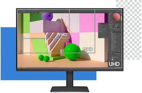 Samsung 27 "Viewfinity S8 Series Monitor ، 4K UHD (3840 × 2160) ، حامل قابل للتعديل ، DisplayPort ، 60 هرتز ، 5 مللي ثانية ، HDMI ، USB ، أسود ، مع كابل HDMI in Kuwait