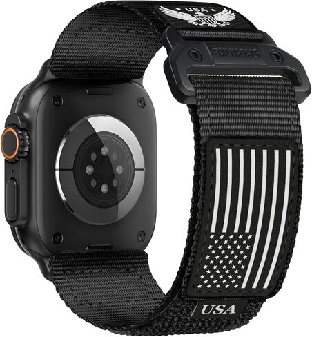 نطاقات نايلون الوعرة لـ Apple Watch Ultra/2 Band 49mm 46mm 45mm 44mm 42mm 42mm Iwatch Bands Men ، Stars-stripes flag sport sport spor in Kuwait