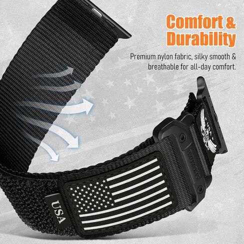نطاقات نايلون الوعرة لـ Apple Watch Ultra/2 Band 49mm 46mm 45mm 44mm 42mm 42mm Iwatch Bands Men ، Stars-stripes flag sport sport spor in Kuwait