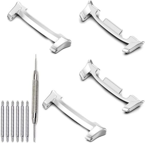 Connectors Compatible for Samsung Galaxy Watch 8 40mm 44mm / Galaxy Watch 8 Classic 46mm Adapter 22mm Smartwatch Band, Stainless Steel Band Replacement Connection Adapter in Kuwait