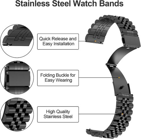Ezmvzku 20mm Metal Band for Samsung Galaxy Watch 7/6/5/4/Fe 40mm 44mm ، in Kuwait
