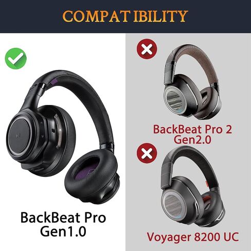 وسائد أذن بديلة للبديل عن Plantronics Backbeat Pro اللاسلكية إلغاء سماعات الرأس ، وأدوات الأذن مع رغوة ذاكرة عزل الضوضاء ، وجلد البروتين الأكثر ليونة - أسود in Kuwait