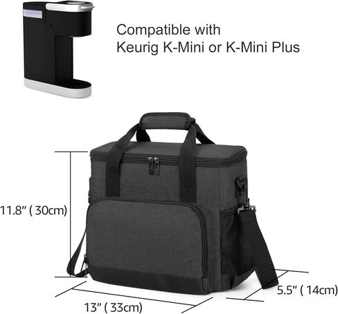 CURMIO Coffee Maker Carrying Bag Compatible for Keurig K-Mini or K-Mini Plus, Single Serve Coffee Machine Travel Bag for K-Cup Pods, Black (Bag Only) in Kuwait