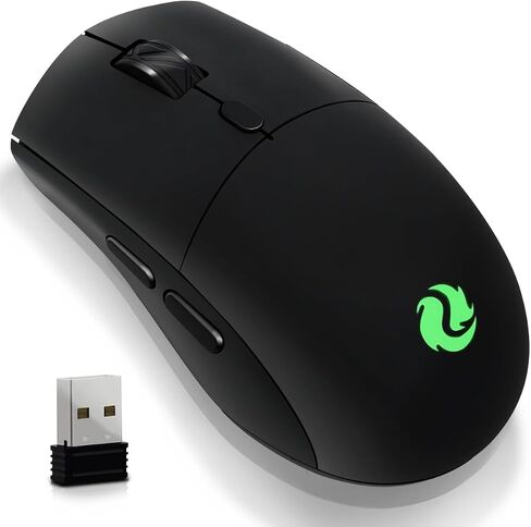 الماوس اللاسلكي بلوتوث （BT5.2+USB 2.4G مستقبل） نقرات هادئة صامتة ， تعمل مع الوضع المزدوج لأزرار الكمبيوتر المحمول/الجهاز اللوحي/Apple/Computer/Mac & Bluetooth Mouse 6 ، (G300 ، الأسود) in Kuwait
