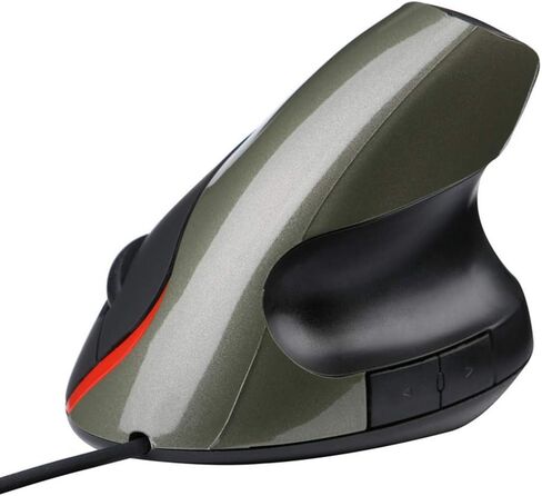الماوس العمودي السلكي ، التصميم المريح كمبيوتر الكمبيوتر المحمول الماوس ، الماوس البصري USB سلك (رمادي) in Kuwait