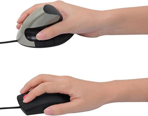الماوس العمودي السلكي ، التصميم المريح كمبيوتر الكمبيوتر المحمول الماوس ، الماوس البصري USB سلك (رمادي) in Kuwait