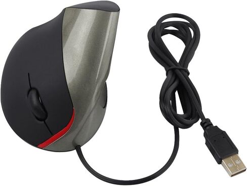 الماوس العمودي السلكي ، التصميم المريح كمبيوتر الكمبيوتر المحمول الماوس ، الماوس البصري USB سلك (رمادي) in Kuwait