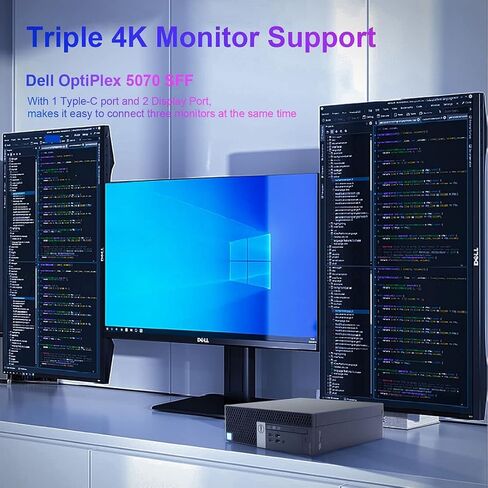 Dell Optiplex 5070 أجهزة كمبيوتر سطح المكتب Windows 11 Pro ، 8 Core I7 9700 حتى 4.7 جيجا هرتز ، 16 جيجابايت DDR4 ، 1TB M.2 NVME SSD ، Intel Wi-Fi 6e Ax210 & Bluetooth 5.2 ، Adapter HDMI Reneded in Kuwait