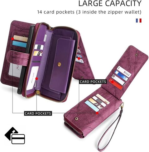 Asuwish Phone Case for Samsung Galaxy A71 5G Zipper Wallet Detachable Cover with Screen Protector and Leather Flip Mirror Card Holder Slot Cell Accessories Mobile A 71 G5 71A S71 SM Women Men Wine Red in Saudi Arabia