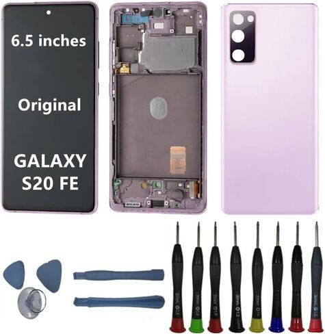 6.5 "" شاشة AMOLED الأصلية لـ Samsung Galaxy S20FE G781U G781B G780G SM-G781U1 استبدال شاشة S20 FE 5G Display Touch Screen Digitizer Assembly (مع إطار أرجواني+غطاء خلفي+أدوات) in Kuwait