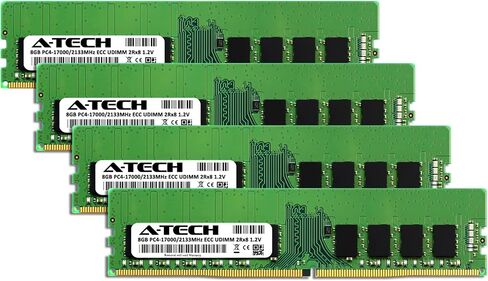 A -Tech 32GB KIT (4x8GB) ذاكرة ذاكرة ذاكرة HP Z240 - DDR4 2133MHz PC4-17000 ECC UDIMM 2RX8 1.2V - Server in Saudi Arabia