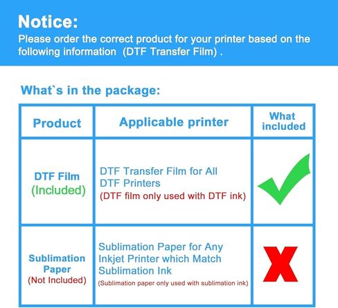 LCL 50 ورقة DTF ورق فيلم نقل A3 (11.7 بوصة × 16.5 بوصة) أوراق المعالجة المسبقة، ورق نقل الحرارة PET لجميع طابعات DTF طباعة مباشرة على منسوجات القمصان in Kuwait