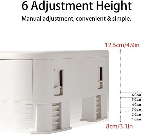 Adjustable Monitor Stand Riser Desktop Holder Bracket with 2 Drawer Storage Box Organizer for Home Office Laptop PC in Saudi Arabia