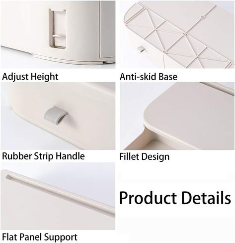Adjustable Monitor Stand Riser Desktop Holder Bracket with 2 Drawer Storage Box Organizer for Home Office Laptop PC in Saudi Arabia