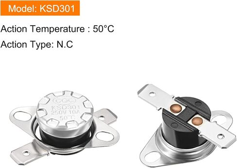 Rebower KSD301 Thermostat 115C NC Temperature Thermal Control Switch, [for Microwave Oven Refrigerators] - Normally Closed/2pcs in Saudi Arabia