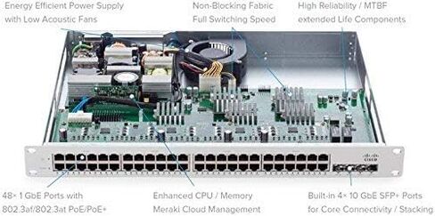 Cisco Meraki MS220-48LP-HW 48 Port Cloud Managed Poe+ Gigabit-غير مطالب به-بدون ترخيص (متجدد) in Kuwait