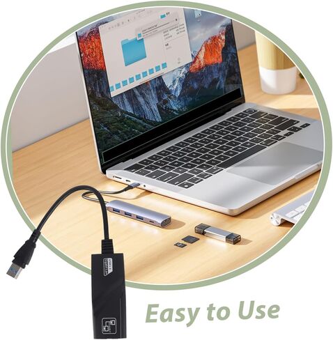 1000M USB إلى Ethernet Adapter Gigabit Network Adapter تصميم أنيق لسطح المكتب والكمبيوتر المحمول عالي السرعة نقل البيانات لا يوجد سائق مطلوب in Saudi Arabia