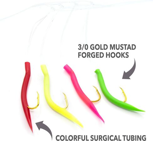 Clarkspoon 4-Piece Mackerel Tree Rig - Gold 2/0 Hooks - Spanish Mackerel, Bluefish in Kuwait