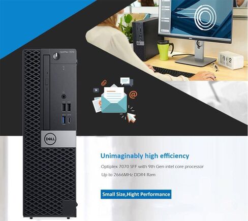 Dell OptiPlex 7070 SFF Desktop Computer PC, Intel 8 Core i7-9700 3.0GHz up to 4.70GHz,16GB DDR4 Ram 256GB NVMe M.2 SSD,AX210 Built-in WiFi 6E,Windows 11 Pro, Wireless Keyboard & Mouse (Renewed) in Kuwait